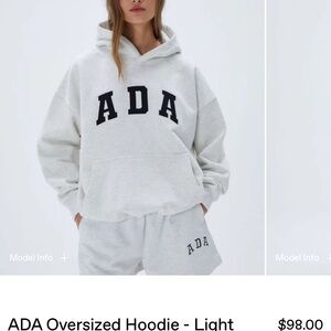 ADA Oversized Light Gray Hoodie